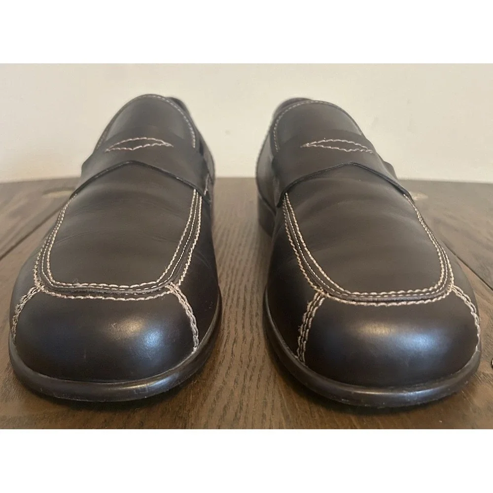 Donald J Pliner Men's Brown Leather Loafers Size 10M